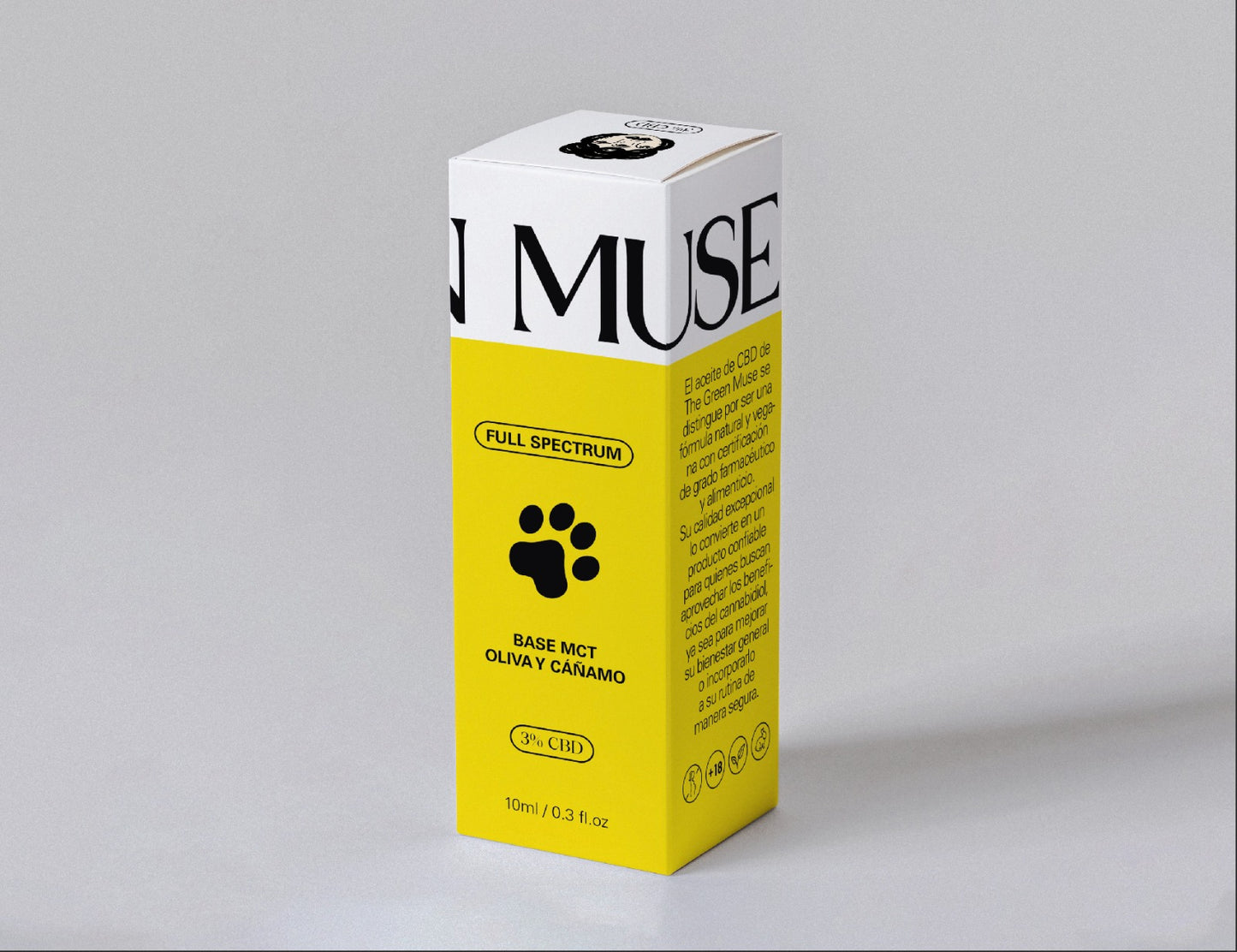 Aceite CBD Premium Mascotas THE GREEN MUSE al 3% Full Spectrum con base MCT