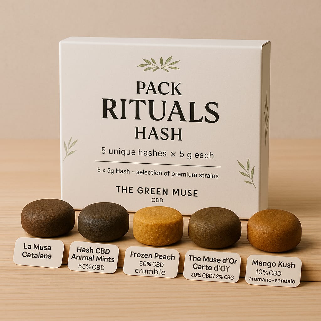 pack ahorro hash CBD the green muse 5gr x 5 variedades